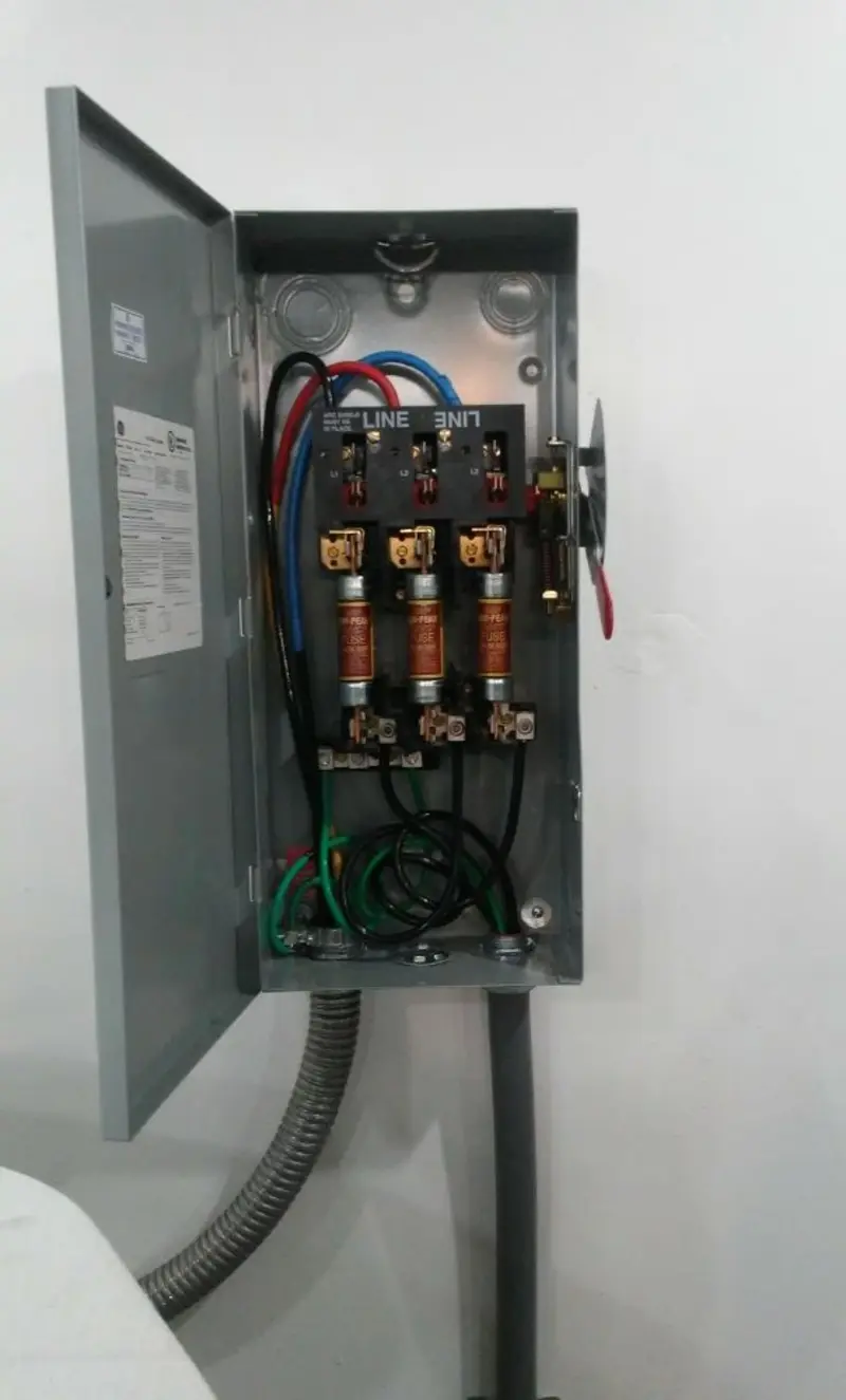 Three-phase disconnect switch installed for Smoke Detector Installation in North Brunswick